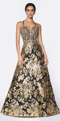 Mauve Long Sequin Prom Dress with Strappy Back
