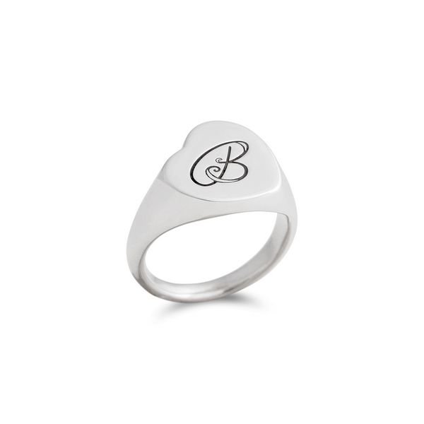 Anello Mignolo Cuore Obliquo in Argento