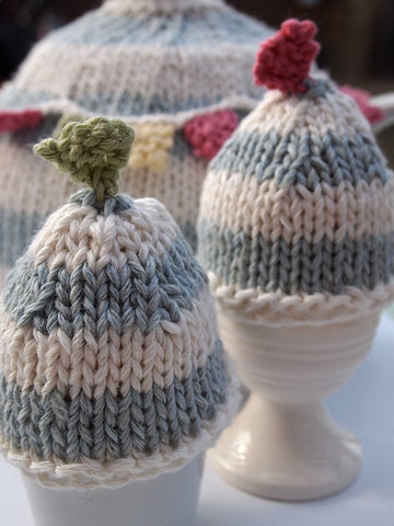 Summer Bunting Egg Cosies by Sue Stratford in Rico Design Essential Cotton DK