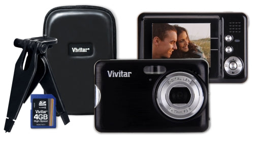 Vivitar VX029 10.1MP Digital Camera Bundle with Class 6 4GB SD card Compact Camera Case and Mini Tripod …