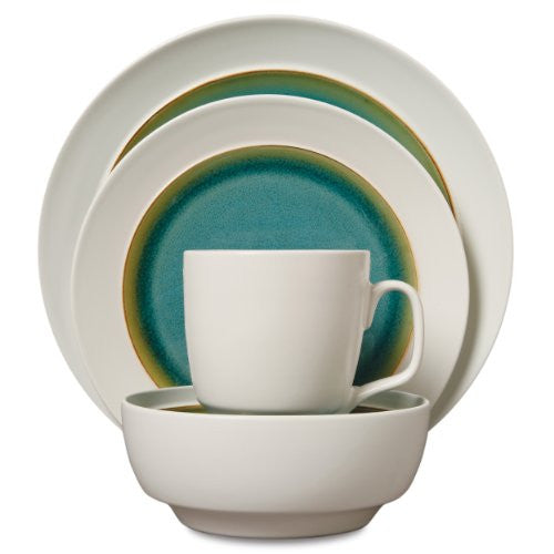 Isaac Mizrahi Bravo Reactive 4-Piece Dinnerware Set, Turquoise