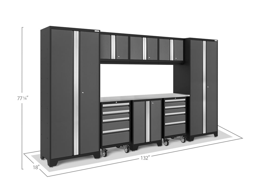 Gray Doors with Stainless Steel Top / None
