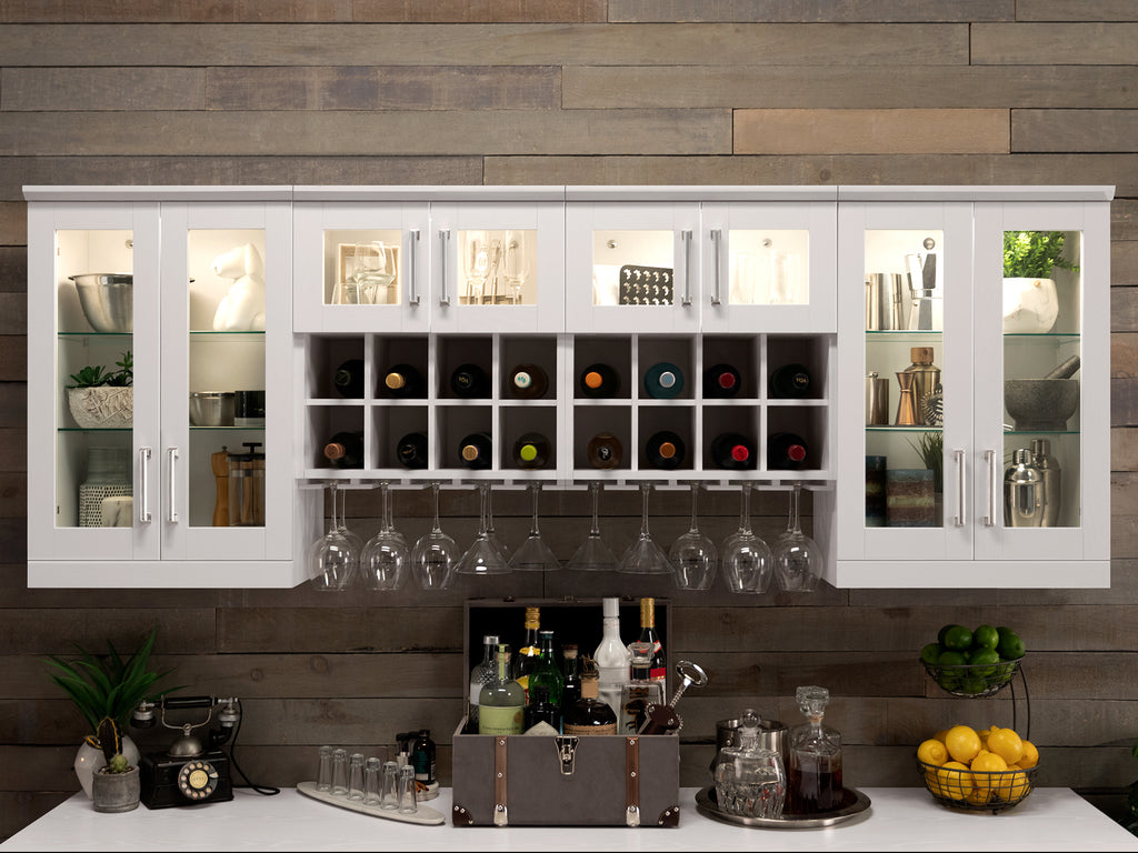 Home Bar 4 Piece Cabinet Set - 21"