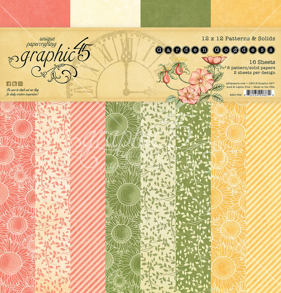 Graphic 45 - Garden Goddess 12x12 Patterns and Solids