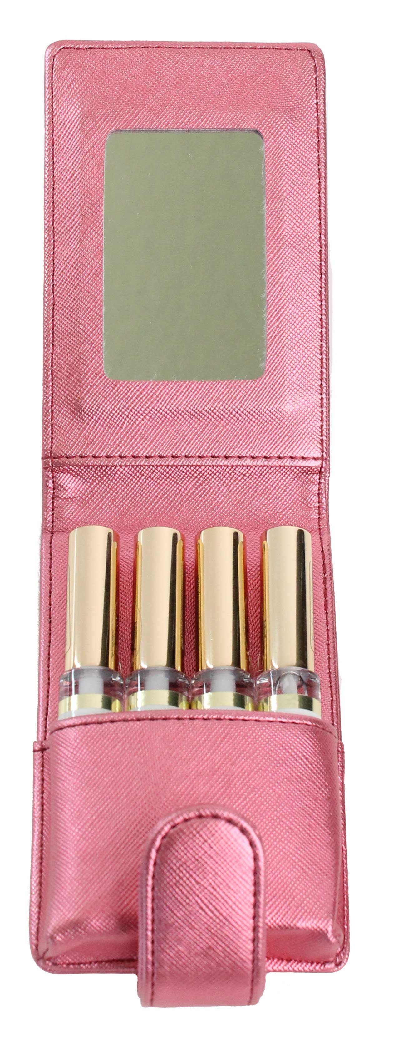 Lipstick Lip Gloss Pouch Carrying Case Pouty Pink Shimmer