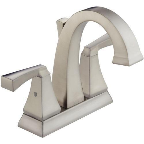 Delta bathroom sink faucet Spotshield Stainless Delta Dryden: Two Handle Centerset Lavatory Faucet - Metal Pop-Up