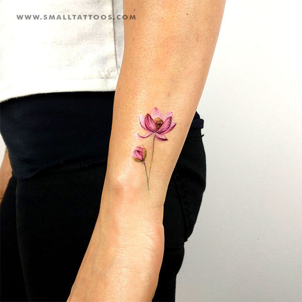 Lotus Flower Temporary Tattoo By Lena Fedchenko (Set of 3) – Small Tattoos