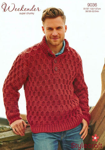Cabled Sweater in Stylecraft Weekender Super Chunky (9036)
