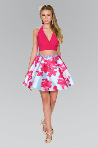 Red Two piece Floral Prom Dress BC#an06