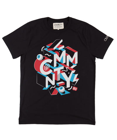 CMMNTY X David Oku 'Block Crew' T-Shirt Black