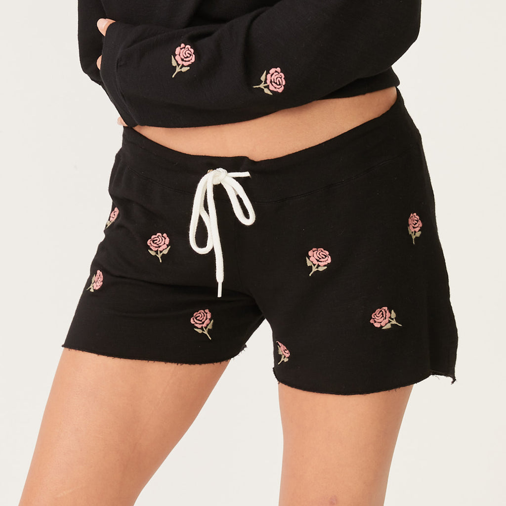 Supersoft Embroidered Rose Shorts
