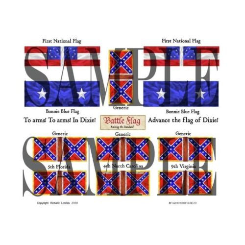 Confederate Flag - First National Flags/Bonnie Blue Flags (American Civil War) - 20mm