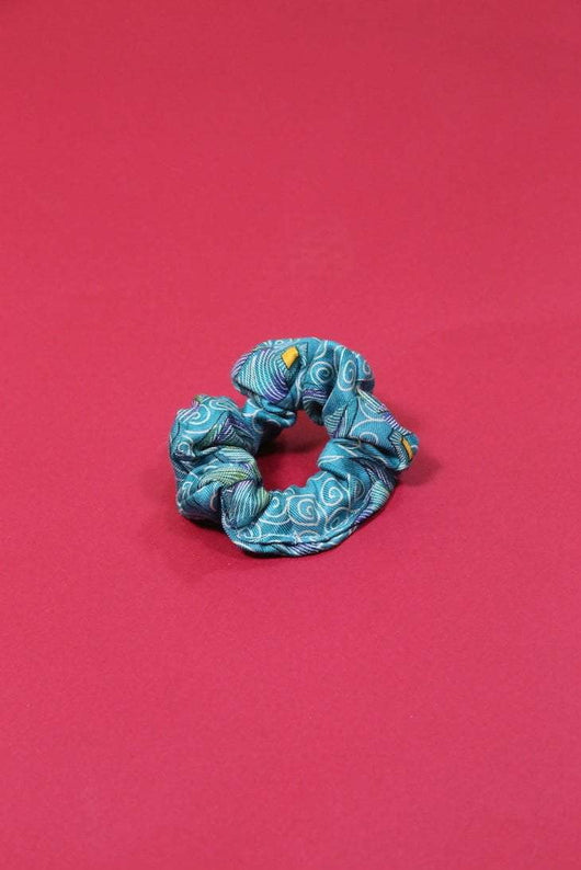 Loot Vintage Scrunchie Turquoise Swirl Scrunchie