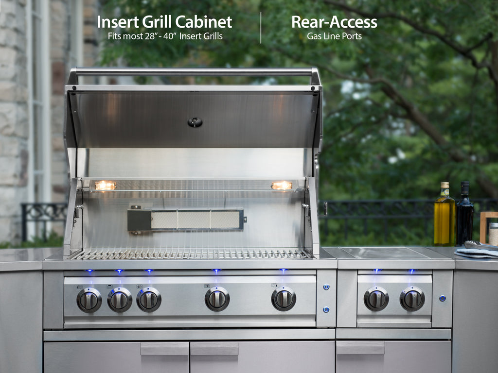 Classic Stainless Steel / No Cover or Countertops / 40" Grill Cabinet
