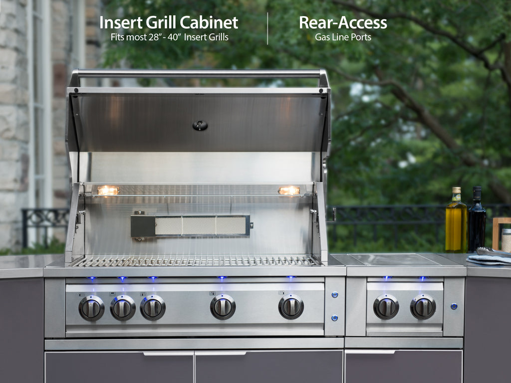 Slate Grey / Include Covers & Countertops / 33" Grill Cabinet