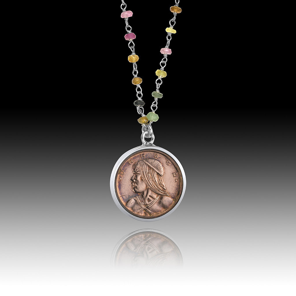 Panama - Balboa </br> Copper Penny Tourmaline Pendant
