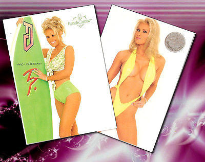 Darcy Donavan Celebrity Trading Card Lot 73 & 45- Autographed Benchwarmer Cards with Certificates of Authenticity and 8x10 Photo