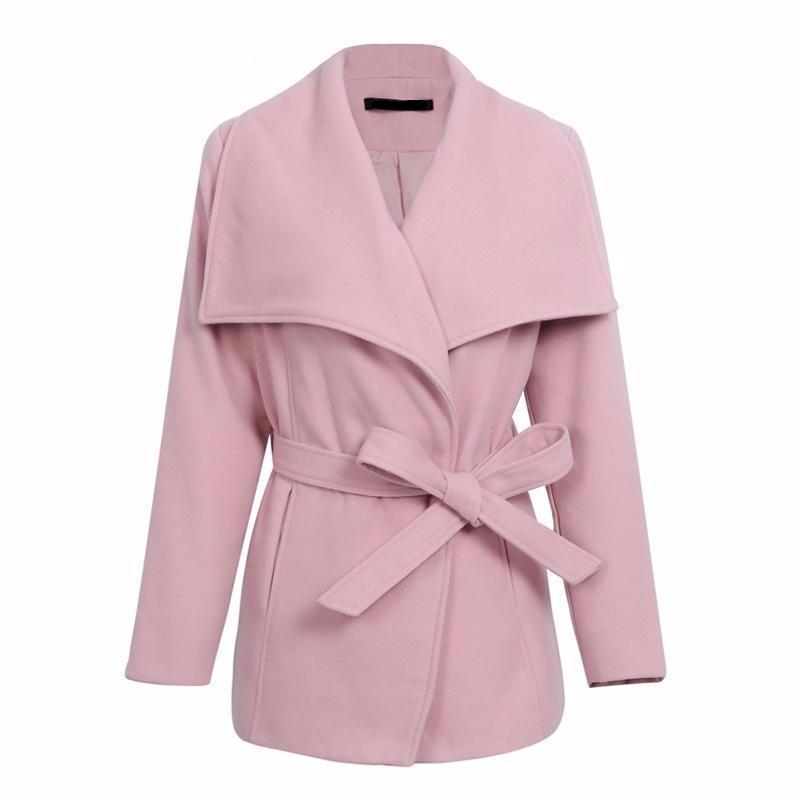 Nalani Pink Turn-Down Collar Wrap Jacket | Trendy Chic Fashion Clothing Boutique | Bijou Blossoms