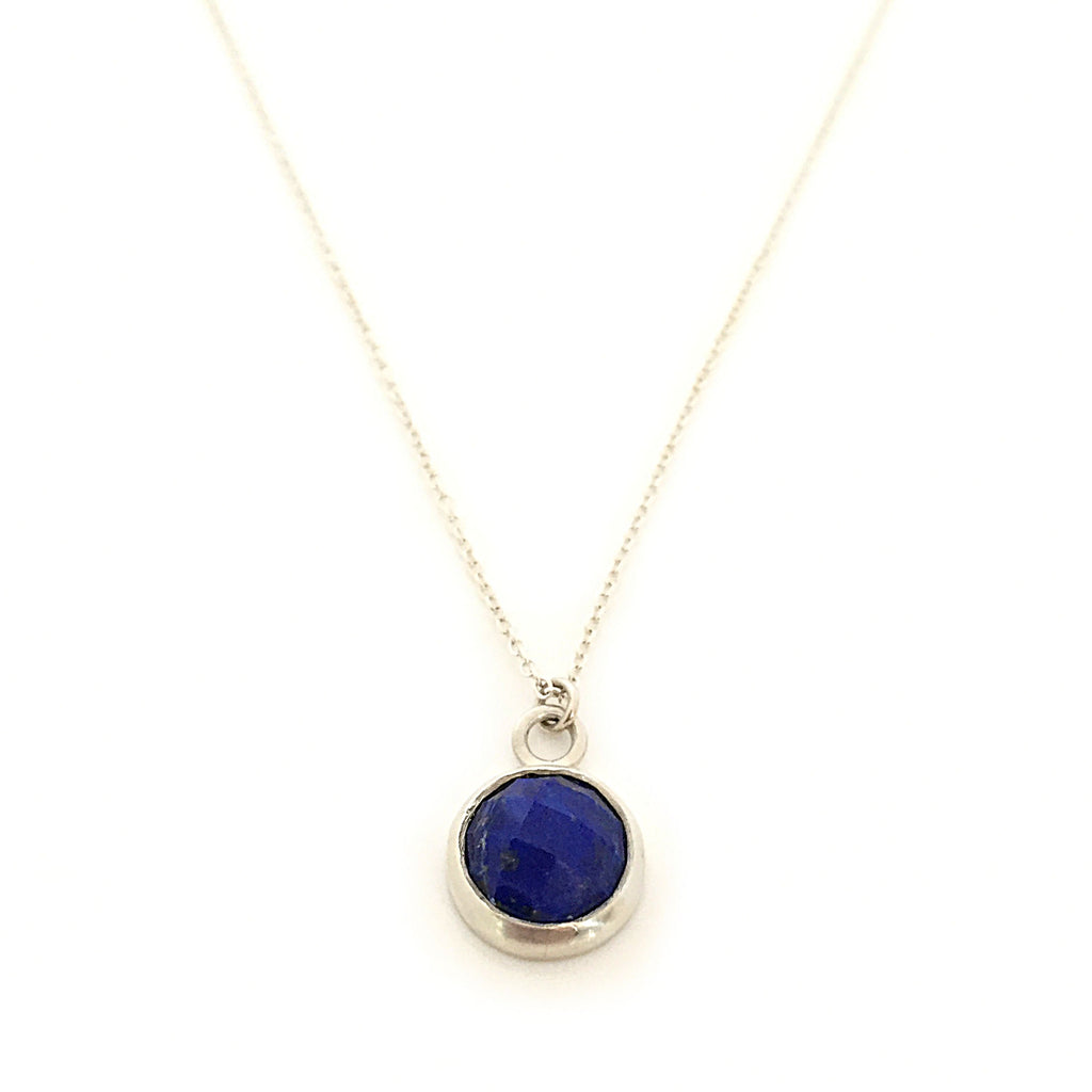 Silver & Round Lapis Lazuli Pendant