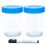 Blue Baby Food Glass Containers by NellamBaby - Set of 8 (multi-pack, 4oz. + 8oz.)