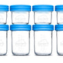 Blue Baby Food Glass Containers by NellamBaby - Set of 8 (multi-pack, 4oz. + 8oz.)