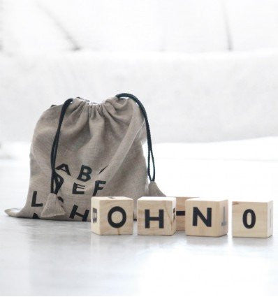 OOH NOO ALPHABET BLOCKS – BLACK OOH NOO ALPHABET BLOCKS – BLACK, Toys, Oohnoo Official, littlebelleandbeau- littlebelleandbeau