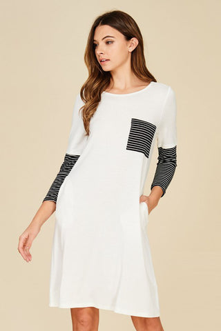 Autumn Layered Swing Dress : Ivory/Blush