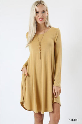 Multi Color Striped Tunic Dress : Black
