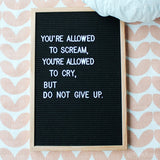 Black felt letterboard M oak (incl. white letterset)