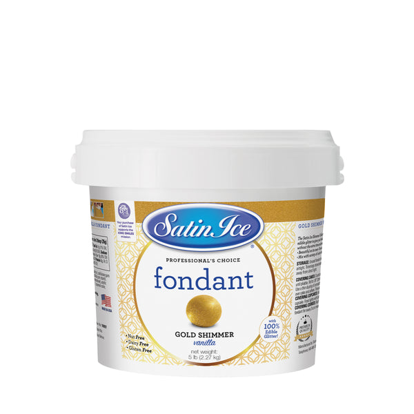 Satin Ice Gold Shimmer Fondant - 5lb. Pail - Satin Ice