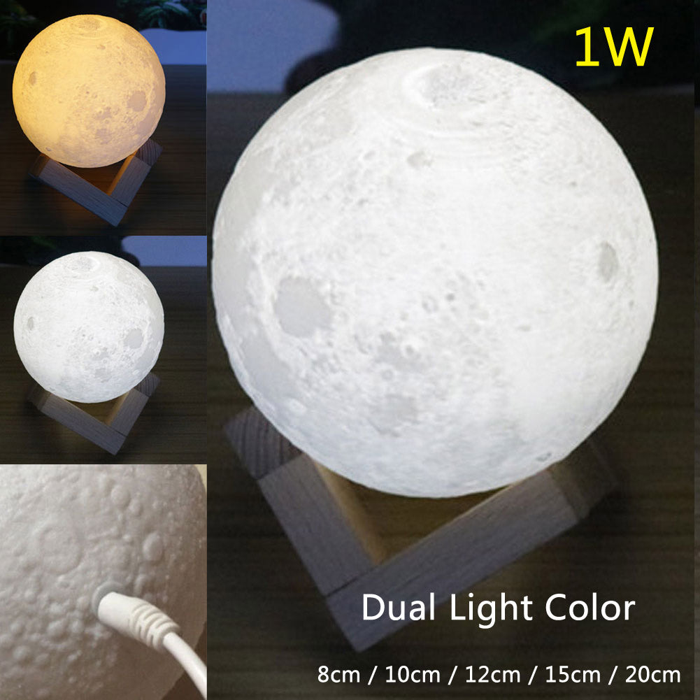 Dual Light Color Moonlight Lunar Touch Light - Moon Nightlight for Atmosphere