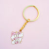 cat lady pink keychain