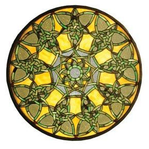 Knotwork Trance Medallion Stained Glass Window- Free Shipping