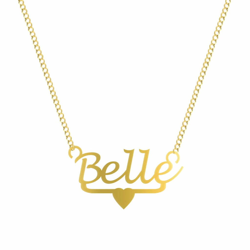 10K Yellow Gold Lucida Handwriting Name Plate Pendant