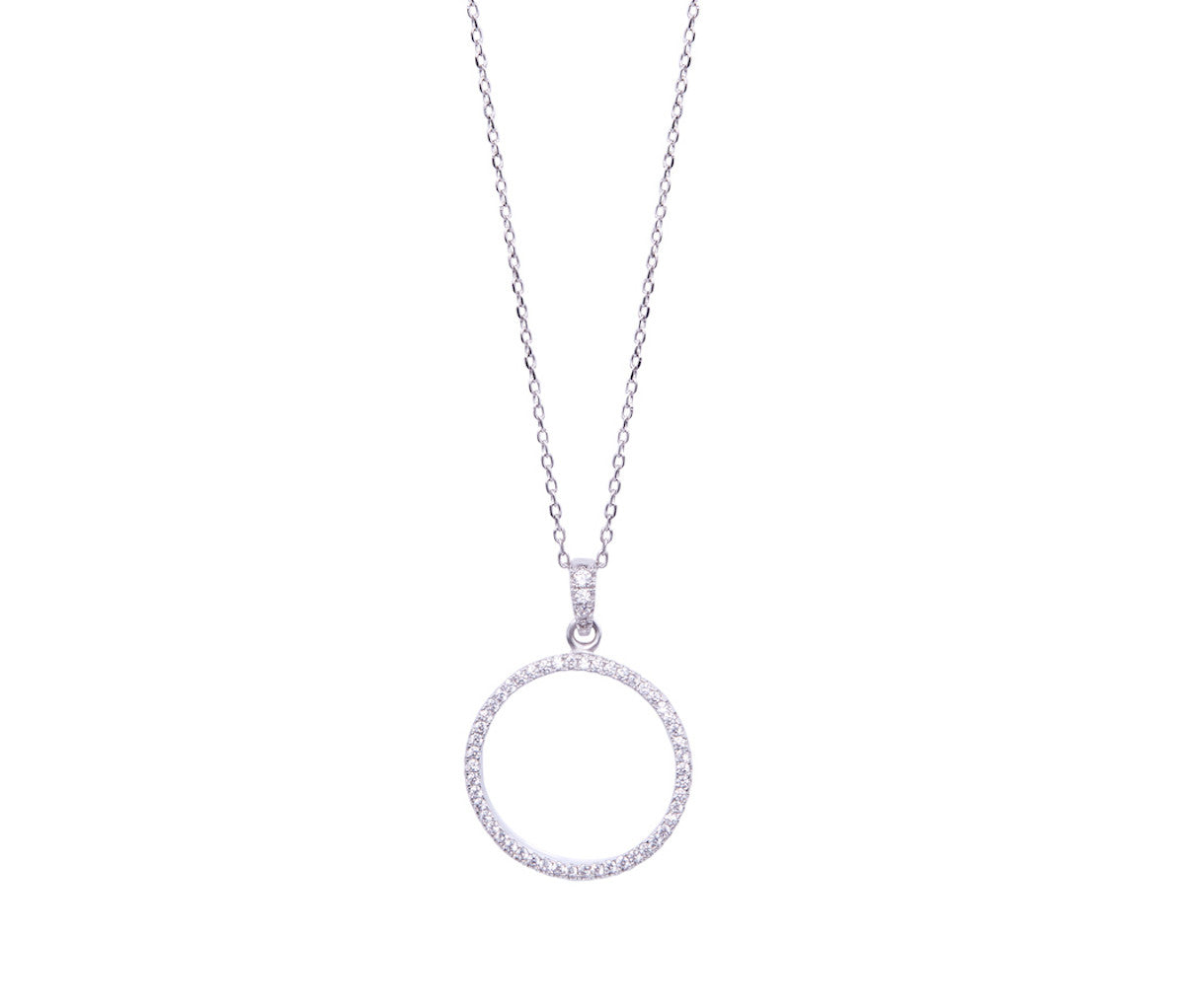 Silver Necklace With a Circle Pendant