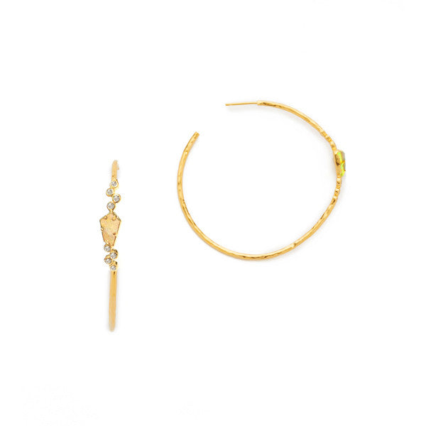 Hoop earring with Cat's Eye and CZ