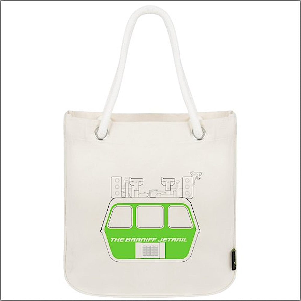 Tote Bag Organic Cotton Rope Braniff Jetrail Green