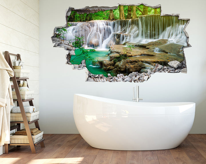 Scenic Nature Waterfall Bathroom Decal Vinyl Wall Sticker A171