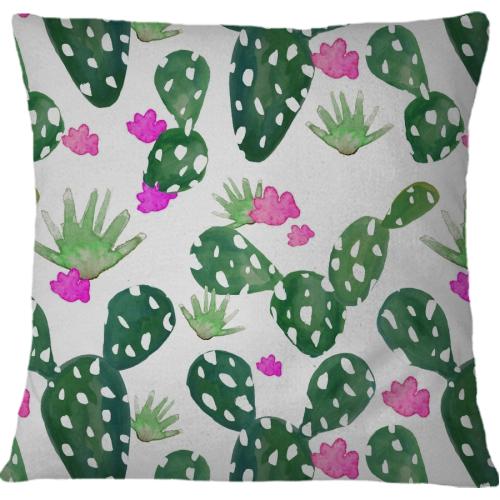 Cojin Cactus Watercolor