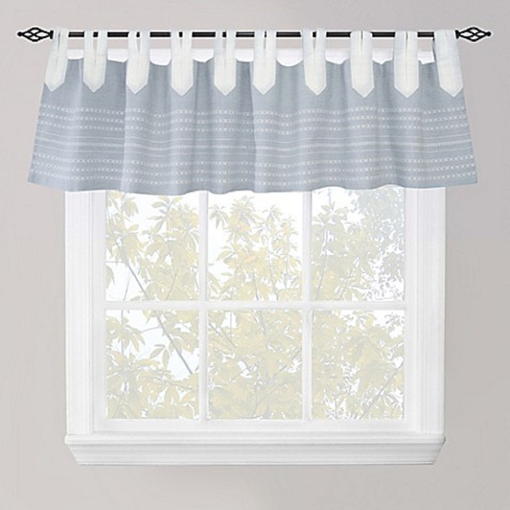 Park B Smith Nordic Bands Chambray Split Tab Window Valance Blue
