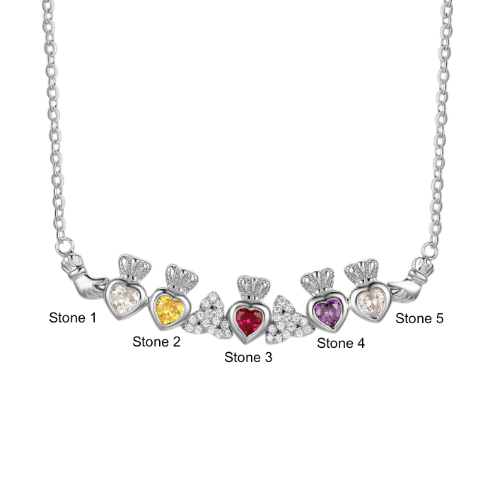 Personalised Necklace, Sterling Silver Necklace, Birthstone Necklace, Heart Necklace, Claddagh Necklace, Engraving, Personalized Jewelry, Jewellery