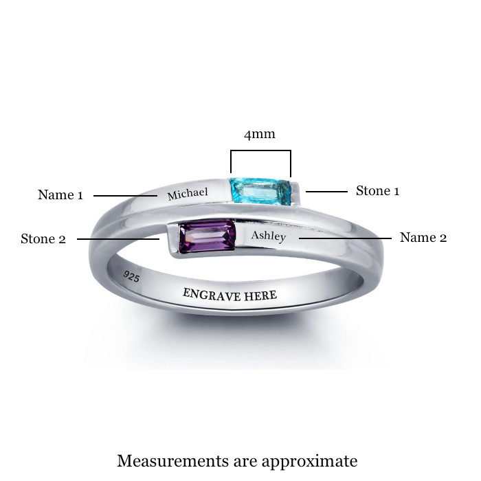 Personalised Ring, Sterling Silver Ring, Birthstone Ring, Promise Ring, Engraving, Names, Personalised Jewelry, Jewellery