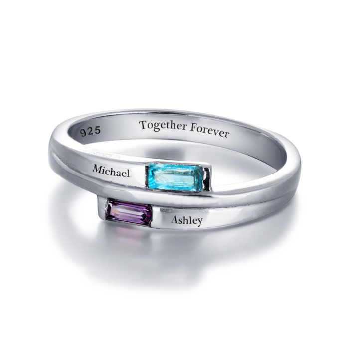 Personalised Ring, Sterling Silver Ring, Birthstone Ring, Promise Ring, Engraving, Names, Personalised Jewelry, Jewellery