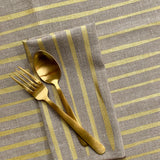 Striped Napkin / Placemat in Metallic Gold