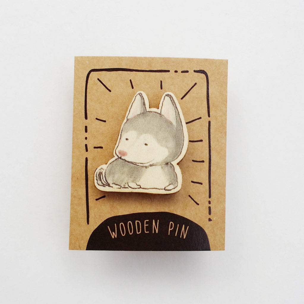Husky Dog Wooden Pin - PN023