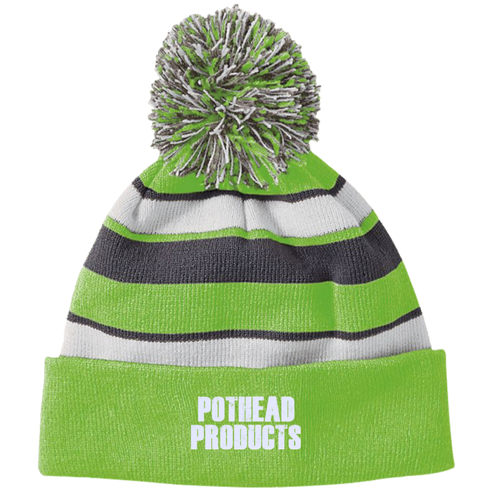 Holloway Striped Beanie with Pom
