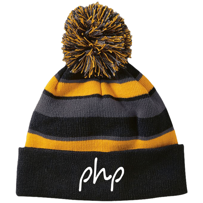 Holloway Striped Beanie with Pom