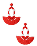 Beaded Earrings w/ Fringe