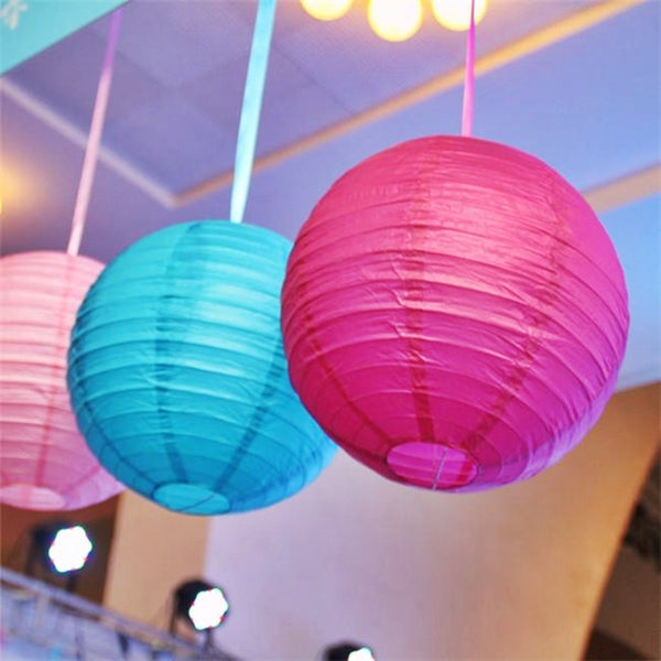 12 Pack | 8" Orange Round Chinese Paper Lantern