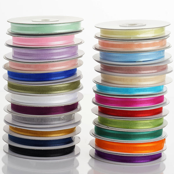 25 Yards 3/8" Purple Organza Ribbon with Satin Edge